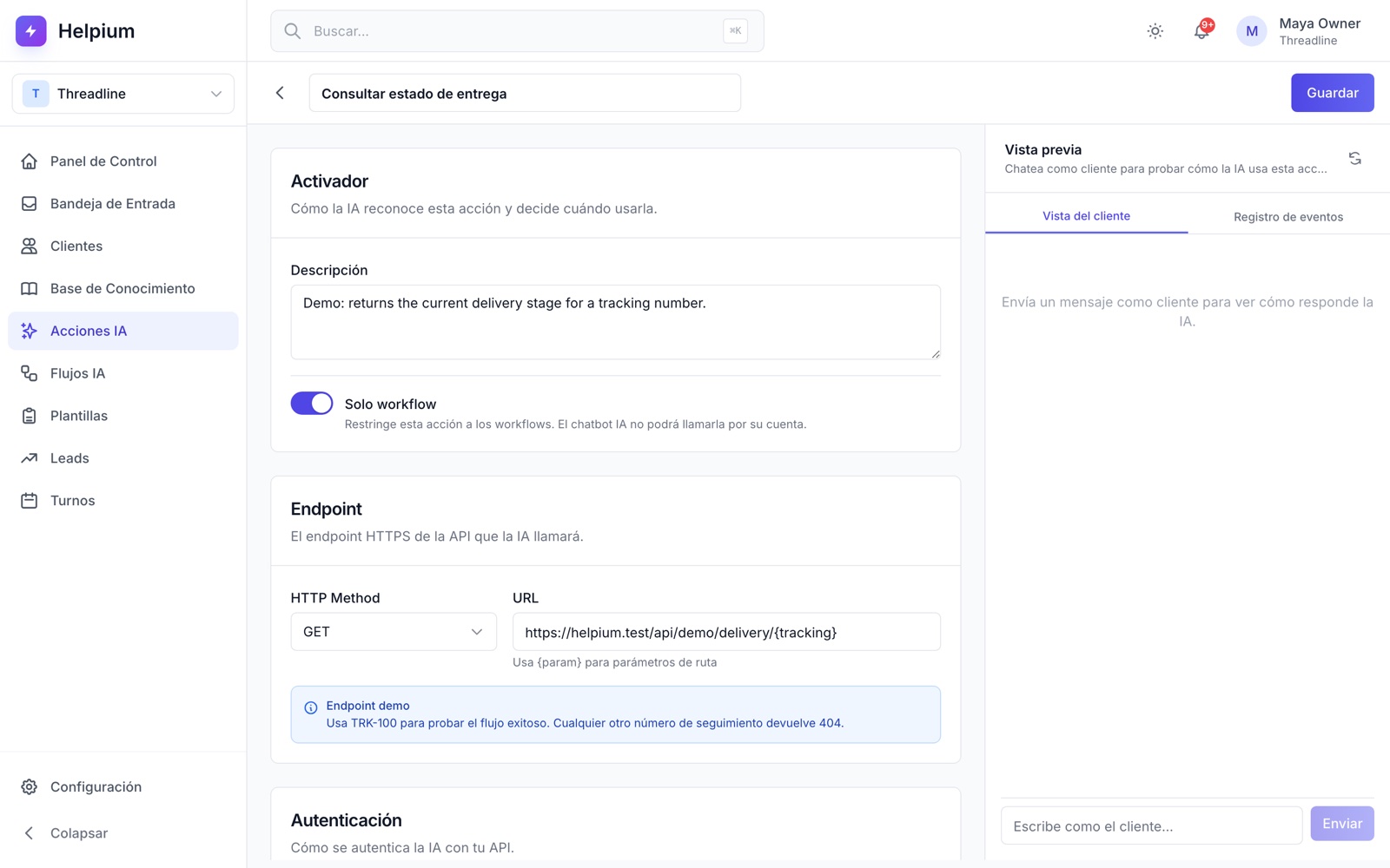 Consultas de cuenta a través de tu API